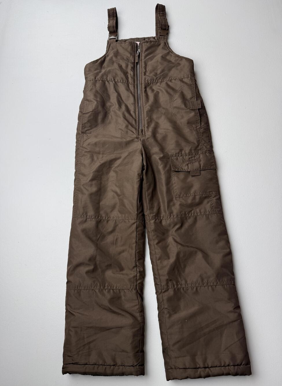 OshKosh B'gosh Snow Ski Pants Girls 8 Brown Insulated Bib Adjustable